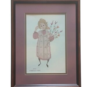 Framed Cross-Stitch Art P.Buckley Moss